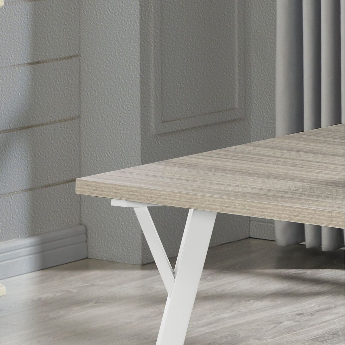 Roundhill Alwynn White and Natural Wood 5-piece Dining Set, Dining Table with 4 Windsor Chairs - Streamdale Furniture