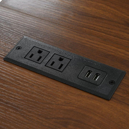 54.5" Farmhouse Kitchen Island with Power Outlet, Kitchen Storage Island with Internal Storage Rack, Drop Leaf, Spice Rack, Rolling Kitchen Cart on Wheels, for Home, Kitchen and Dining Room,White