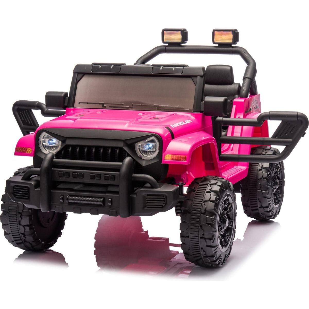 12V Kids Ride On Electric Car W/Parents Control,Dual drive, Four-wheel Suspension,With music,Bluetooth,MP3,USB,with headlights, steering wheel quick release,Slow start for Kids Aged 3-8.
