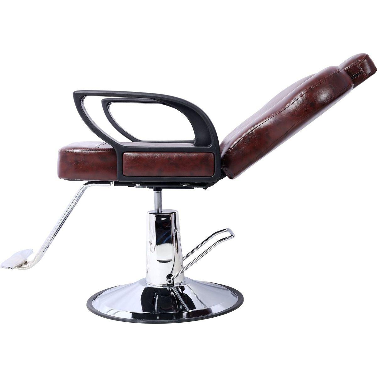 Artist hand Hair Stylist All Purpose Barber Chair for Barbershop Salon Chair,Heavy Duty Hydraulic Barber Chair Spa Furniture Shampoo Reclining Extra Wider Seat Beauty Hair Salon Equipment, brown