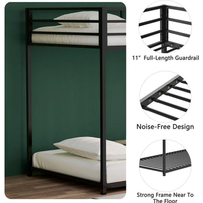 Same as original B083124170 Adam Sturdy Twin over Twin Metal Bunk Black for Kids and Adult, Low Profile and Easy Climbing with Stable Ladder