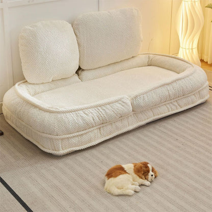 Human Dog Bed, Lazy Sofa Couch, 5 Adjustable Position,sit,sleep,fold,suit to put in bedroom, living room, Space Saving Design,White