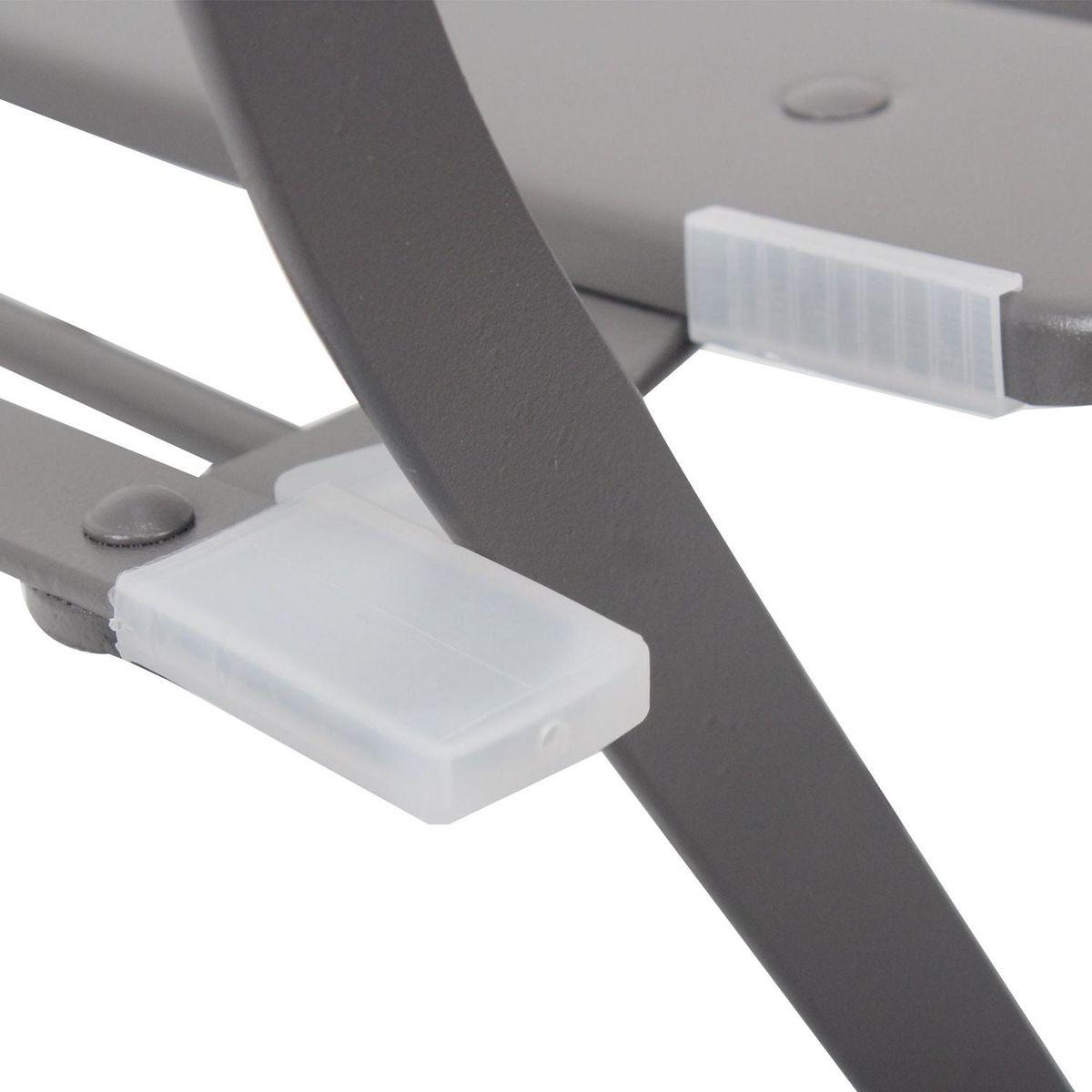 3 Pieces Patio Bistro Balcony Metail Chair Table Set-Gray