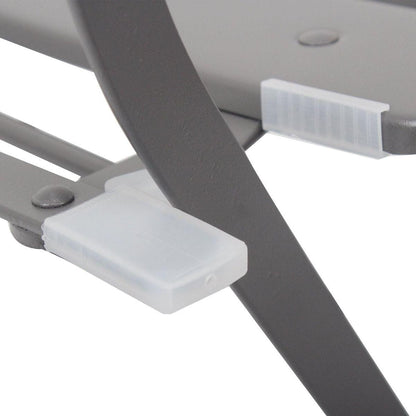 3 Pieces Patio Bistro Balcony Metail Chair Table Set-Gray