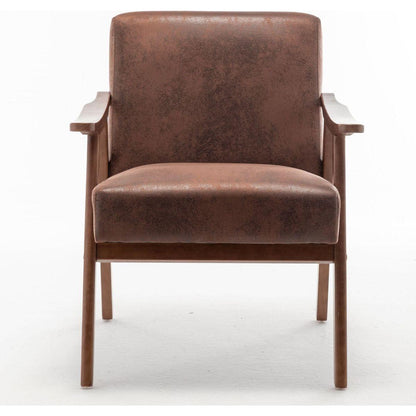 Mid-Century Modern Chair, Living Room Chair with Solid Wood Frame, Accent Chair Extra-Thick Backrest, Wingback Chair for Bedroom, Reading Room, Living Room, Lounge Chair Indoor