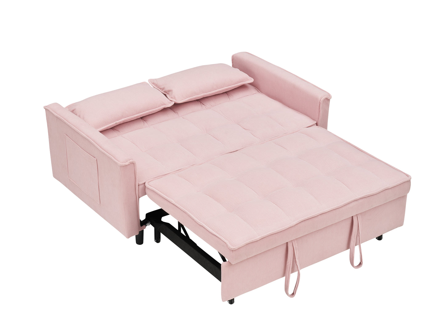 Folding sofa bed with adjustable back access to sofa recliner single bed Adult Modern chair bed, pink