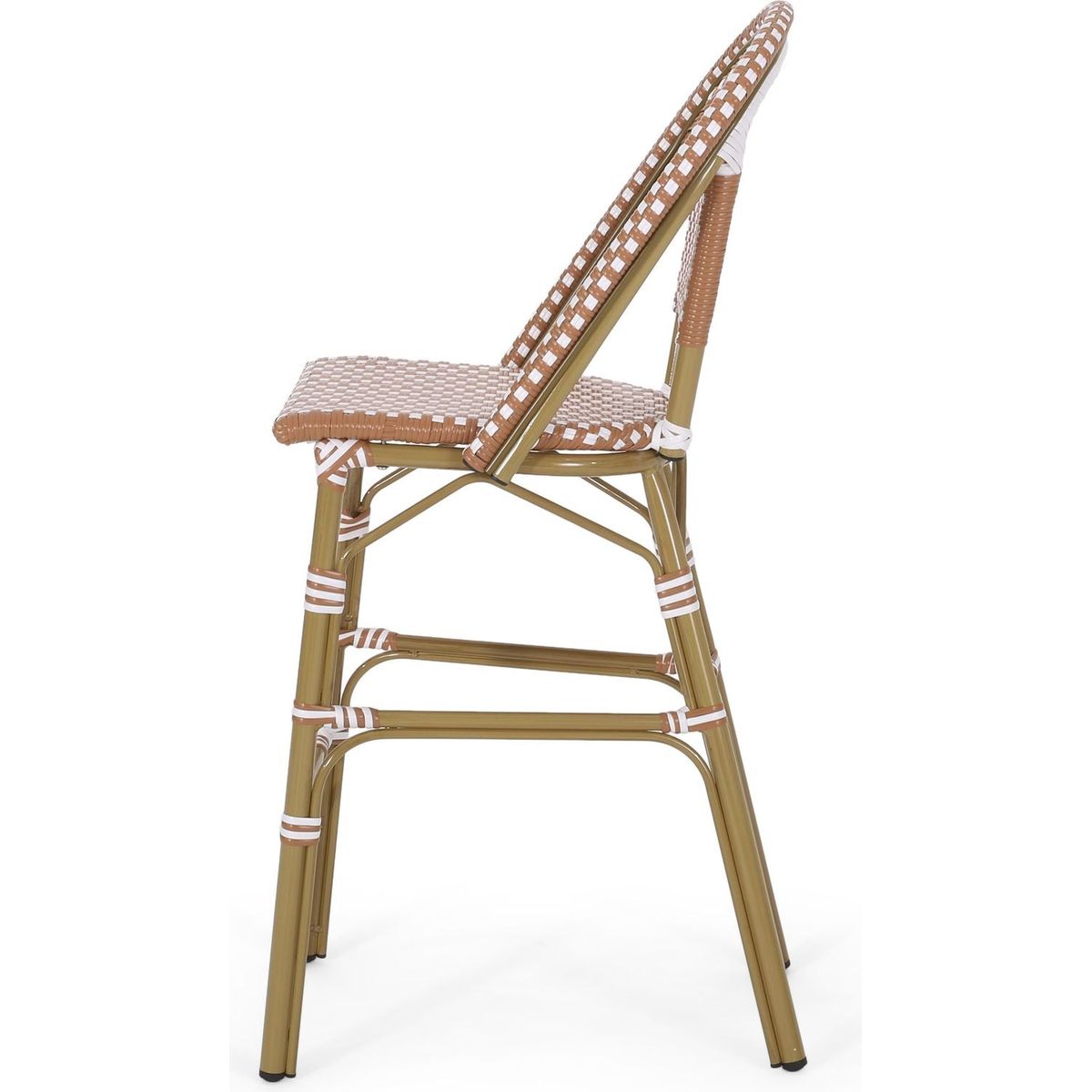 Wicker Bar Stool with Aluminum Frame (Set of 2)