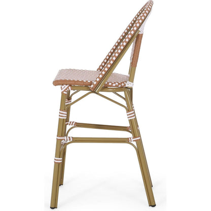 Wicker Bar Stool with Aluminum Frame (Set of 2)