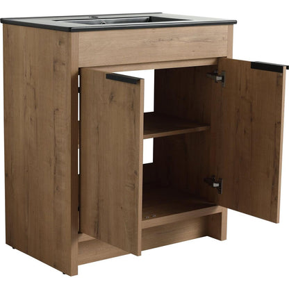 30" Freestanding Bathroom Cabinet With Basin & 2 Soft-Close Cabinet Doors ((KD-PACKING),BVB02430IMO-