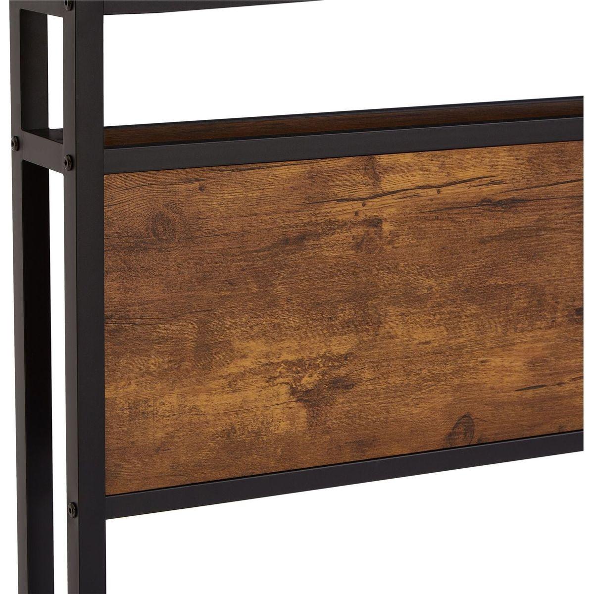 Twin Size Metal Platform Bed Frame with Wooden Headboard and Footboard with USB LINER, LED Lights, No Box Spring Needed, Large Under Bed Storage, Easy Assemble