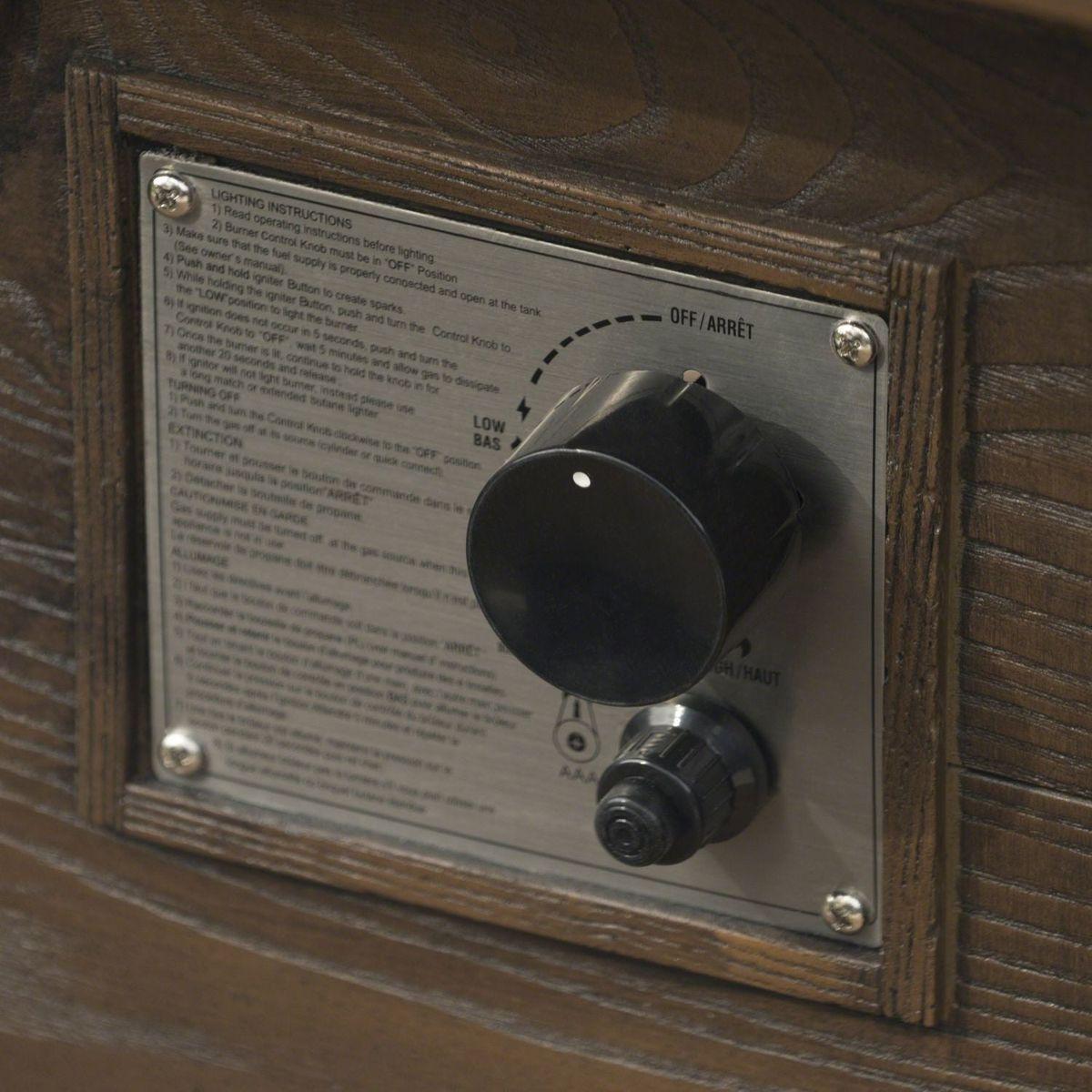 Patio Outdoor 24" H x 32" W Square Gas Burning Concrete Fire Pit Wood Pattern - Brown - 40,000 BTU