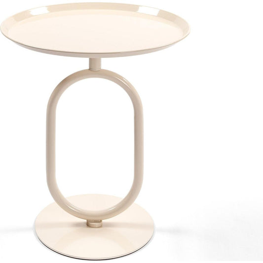 Lantern-shaped Metal End Table, Small Round Side Table, Modern Coffee Drink Cocktail Table, Small Accent Pedestal Table for Living Room Corners Small Spaces, 21.3'' Height