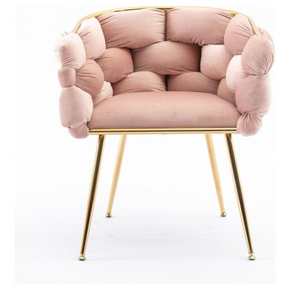 Luxury modern simple leisure velvet single sofa chair bedroom lazy person household dresser stool manicure table back chair pink