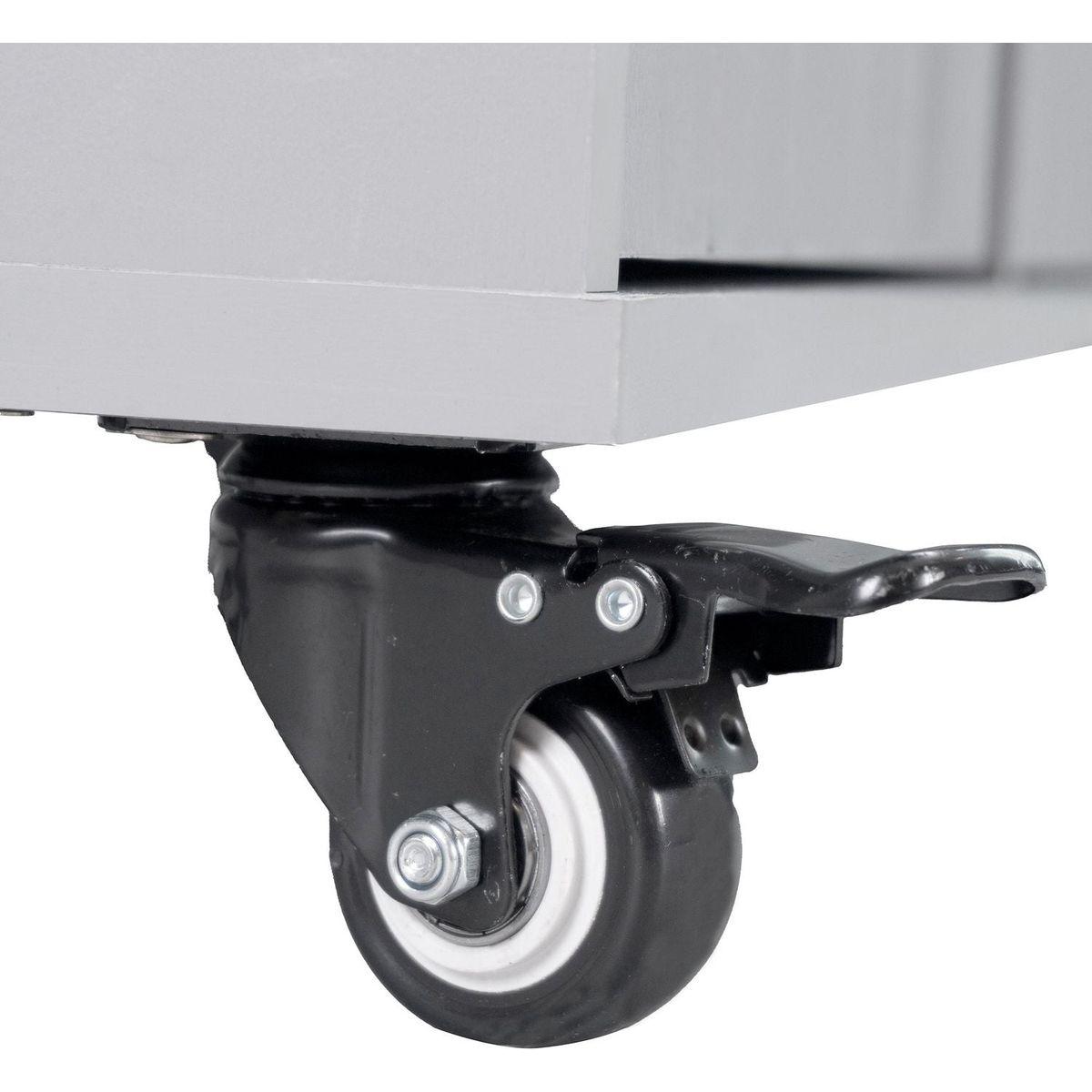 Kitchen Island with Trash Can Storage Cabinet, Kitchen Cart with Drop Leaf, Spice Rack, Towel Rack and Drawer, Rolling Kitchen Island on Wheels with Adjustable Shelf, Grey