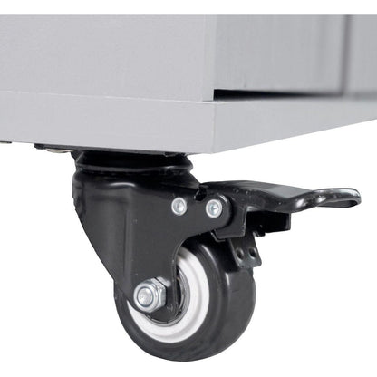 Kitchen Island with Trash Can Storage Cabinet, Kitchen Cart with Drop Leaf, Spice Rack, Towel Rack and Drawer, Rolling Kitchen Island on Wheels with Adjustable Shelf, Grey