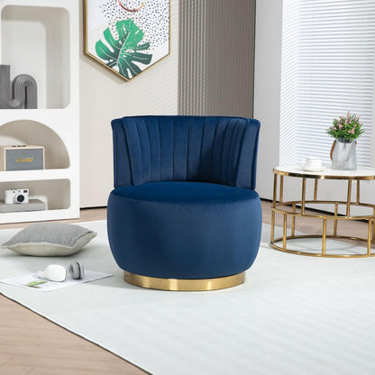 360 Degree Swivel Cuddle Barrel Accent Sofa Chairs, Round Armchairs with Wide Upholstered, Fluffy Velvet Fabric Chair for Living Room, Bedroom, Office, Waiting Rooms