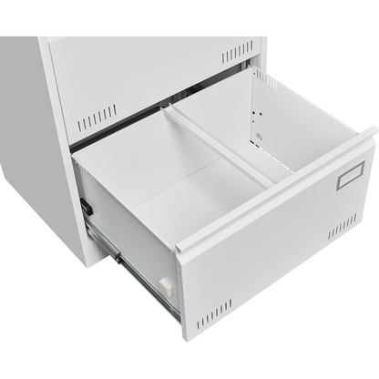 Filing Cabinet Lateral File Cabinet 3 Drawer, White Filing Cabinets with Lock, Locking Metal File Cabinets Three Drawer Office Cabinet for Legal/Letter/A4/F4 Home Offic