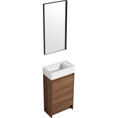 18 Inch Freestanding Bathroom Vanity With Single Sink, Soft Closing Doors, Suitable For Small Bathrooms-BVB03118BRE