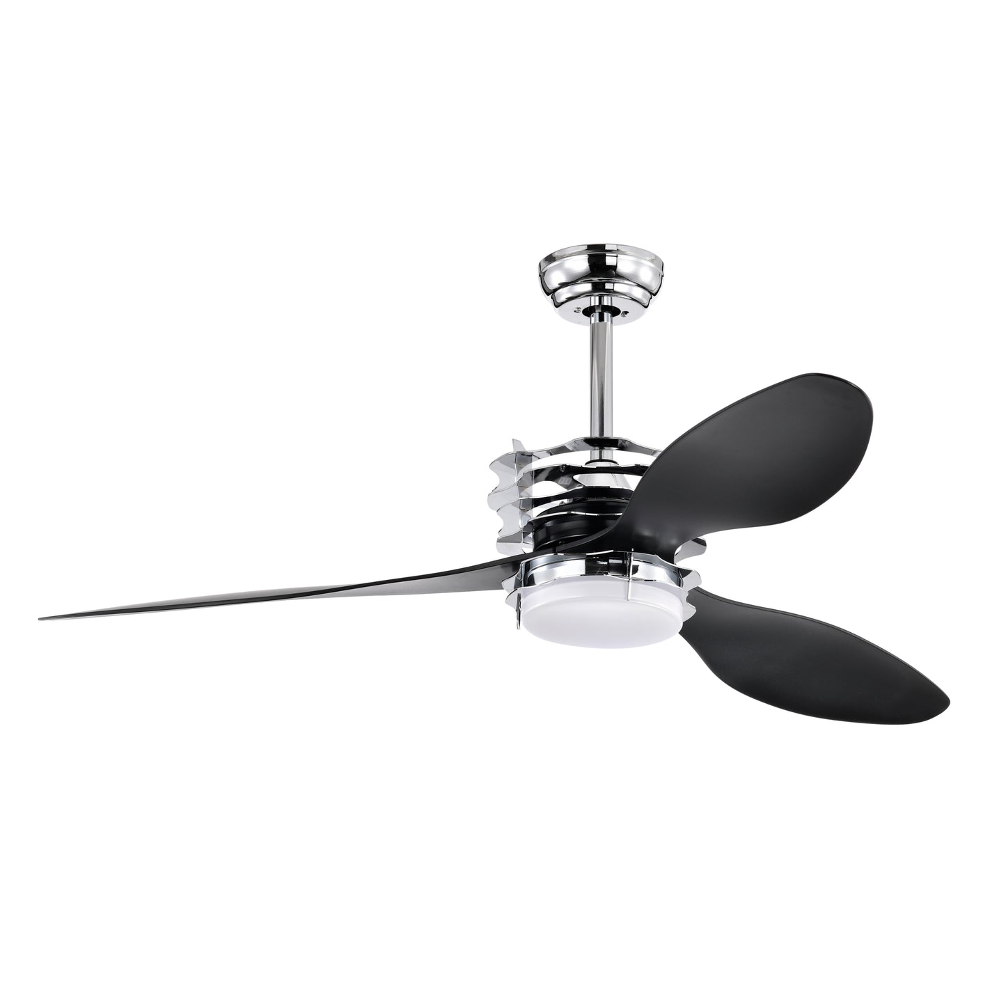 52" ABS Blades Ceiling Fan with Lights and Remote (5 Speeds Adjustable), DC Motor Modern Ceiling Fan with 3 ABS Fan Blades & 2 Down Rods, Indoor Ceiling Fan with Light for Home Use