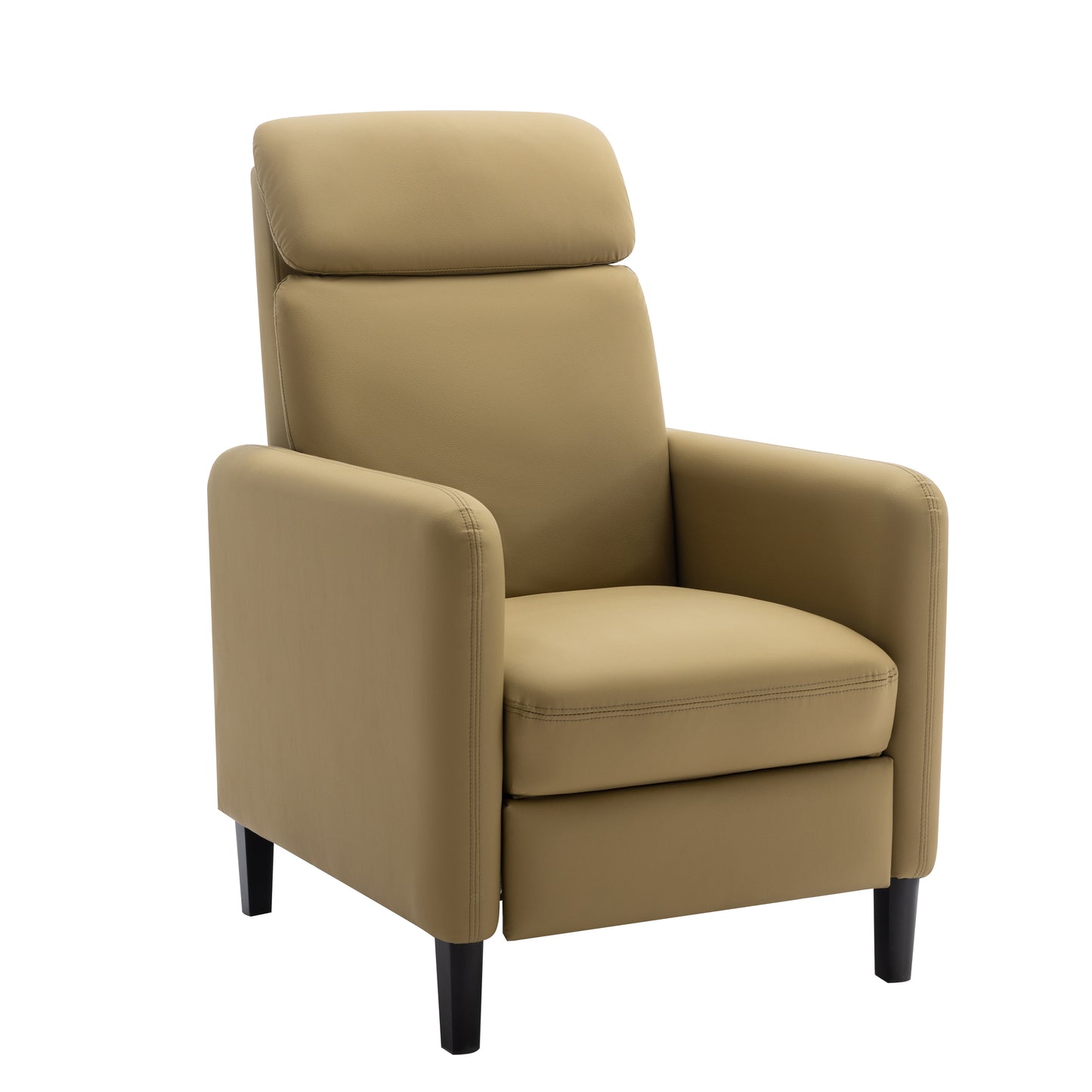 Modern Artistic Color Design Adjustable Recliner Chair PU Leather for Living Room Bedroom Home Theater, Mustard Green