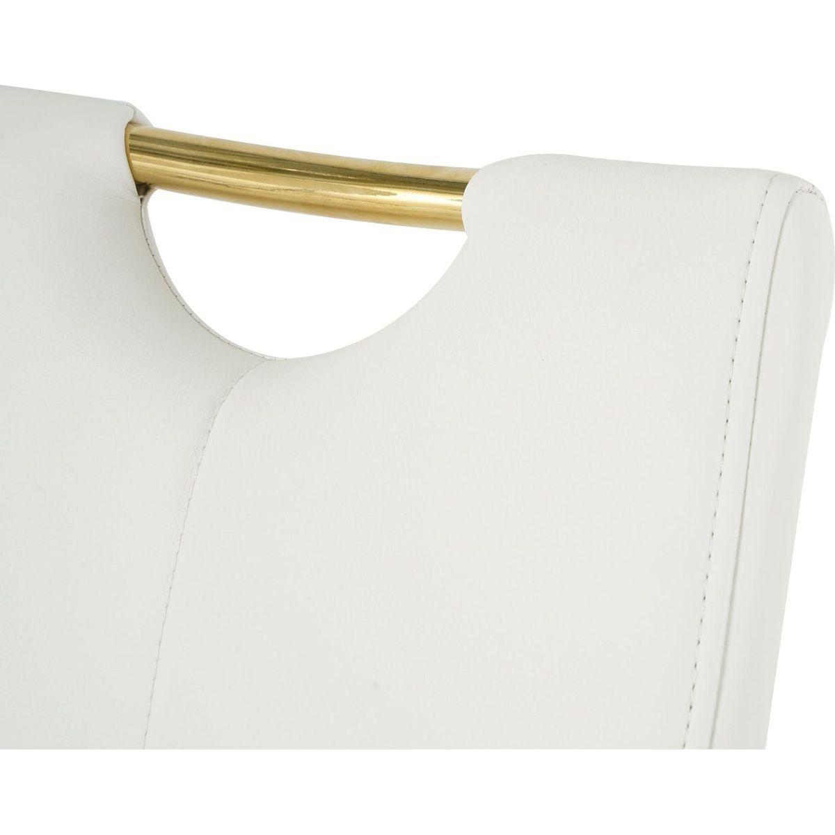 Modern Dining Chairs with Faux Leather Padded Seat Dining Living Room Chairs Upholstered Chair with gold Metal Legs Design for Kitchen, Living, Bedroom, Dining Room Side Chairs Set of 4