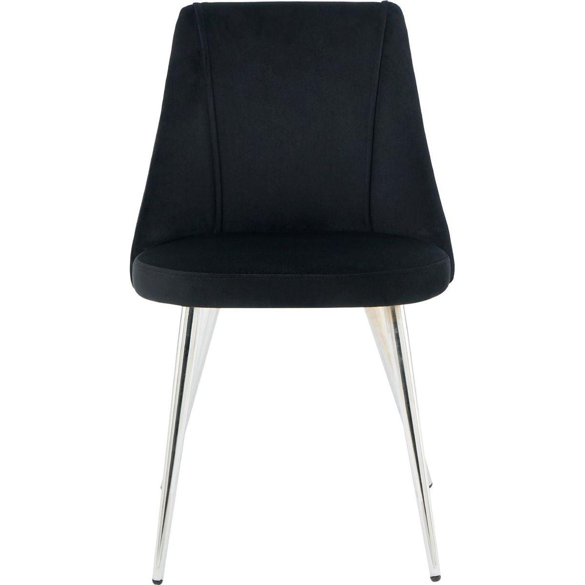 Modern simple velvet black dining chair home bedroom stool back dressing chair student desk chair chrome metal legs(set of 4)