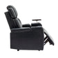 PU Leather Power Recliner Individual Seat Home Theater Recliner with Cooling Cup Holder, Bluetooth Speaker, LED Lights, USB Ports, Tray Table, Arm Storage for Living Room, Black