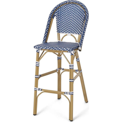 WICKER BAR STOOL WITH ALUMINUM FRAME