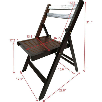 Furniture Slatted Wood Folding Special Event Chair - Cherry, Set of 4, FOLDING CHAIR, FOLDABLE STYLE