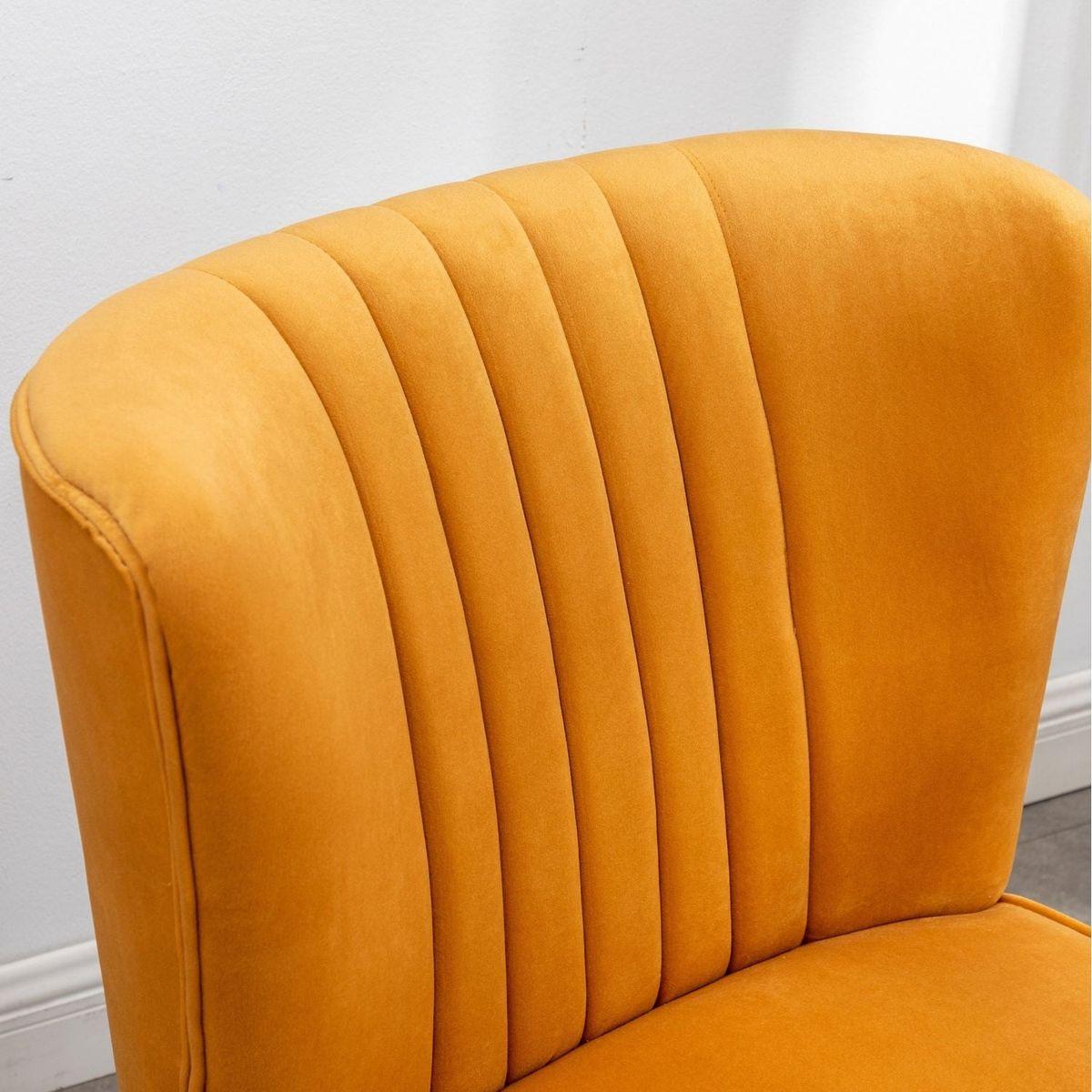 Elon Contemporary Velvet Upholstered Accent Chair, Gold