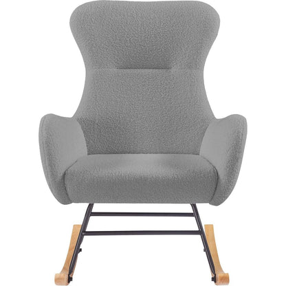 GREY teddy fabric rocking chair