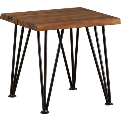 ZION INDUSTRIAL WOOD AND METAL COFFEE TABLE WITH ACCENT TABLE