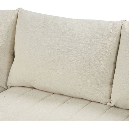 82.6" L-shaped Sectional Pull Out Sofa Bed Sleeper Sofa with Two USB Ports, Two Power Sockets and a Movable Storage Ottoman, Beige