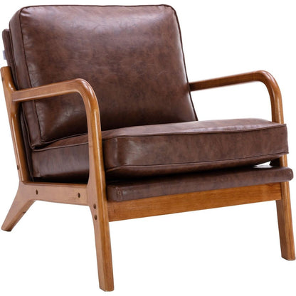 Wood Frame Armchair, Modern Accent Chair Lounge Chair for Living Room