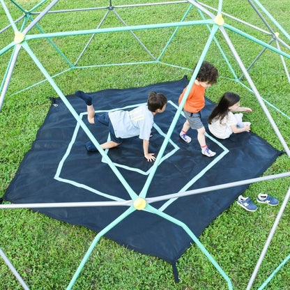 12ft Geometric Dome Climber Play Center, Kids Climbing Dome Tower with Hammock, Rust & UV Resistant Steel Supporting 1000 LBS