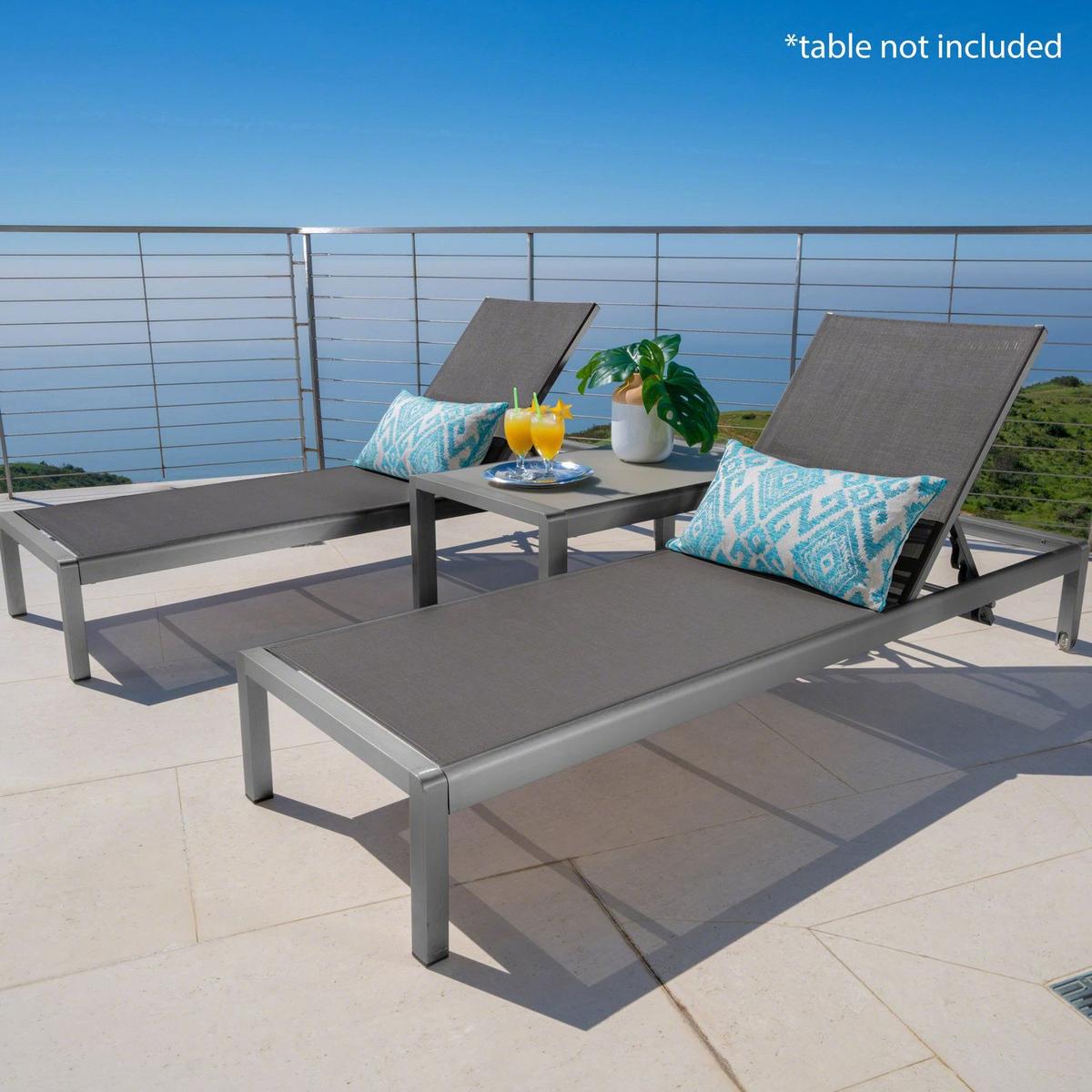 CAPE CORAL KD CHAISE LOUNGE GRY(MP2)(SET OF 2 ) - Streamdale Furniture