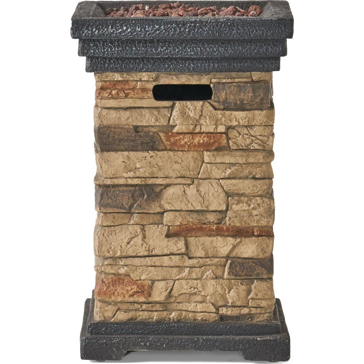 19.50" STONE MGO FIRE COLUMN - 40 000 BTU