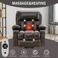 Power Lift Recliner Chair Recliners for Elderly with Heat and Massage Recliner Chair for Living Room with Infinite Position and Side Pocket,USB Charge Port.BROWN