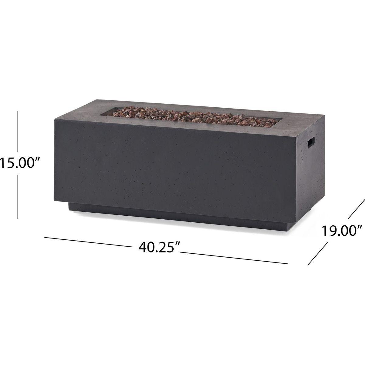 40" RECTANGULAR MGO FIRE PIT - 40 000 BTU