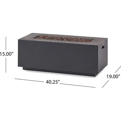 40" RECTANGULAR MGO FIRE PIT - 40 000 BTU