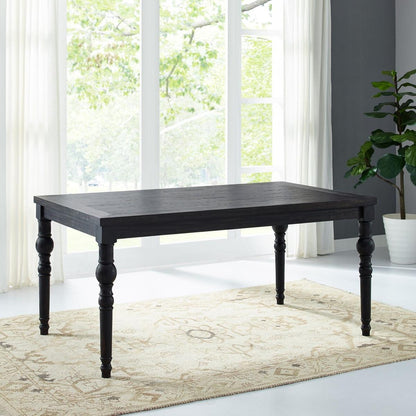 Leviton Urban Style Wood Dark Wash Turned-Leg Dining Set: Table and 6 Chairs