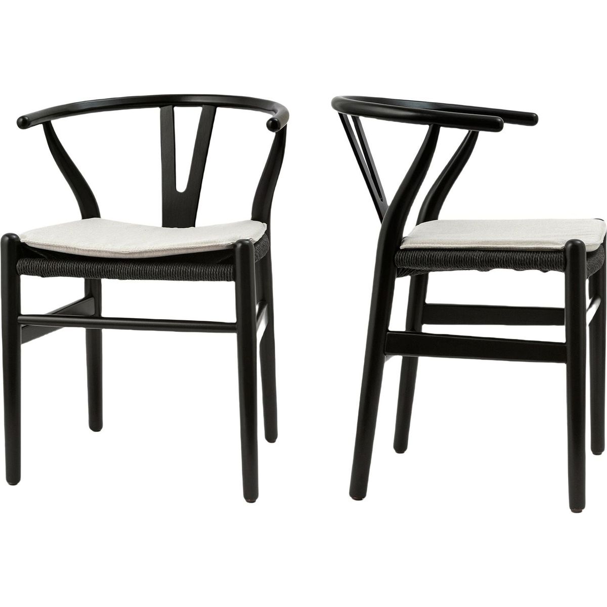 Wishbone Chairs for Dining Room,Soild Wood Weave Dining Chair,Armchair,Fully Assembled,Set of 2