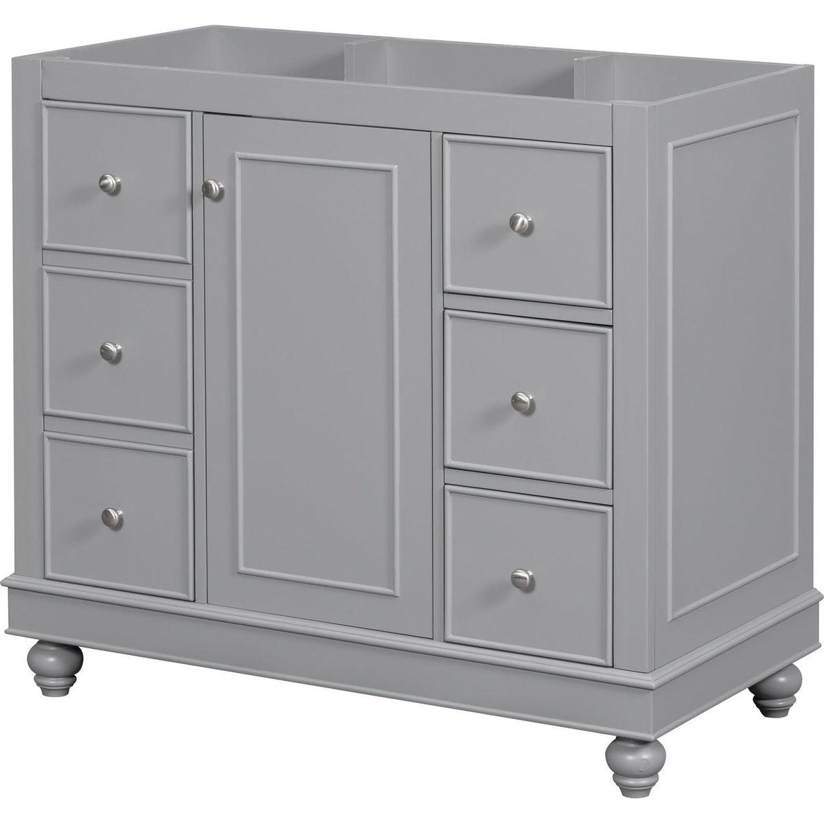 [Cabinet Only] 36" Gray Bathroom vanity(Sink not included)