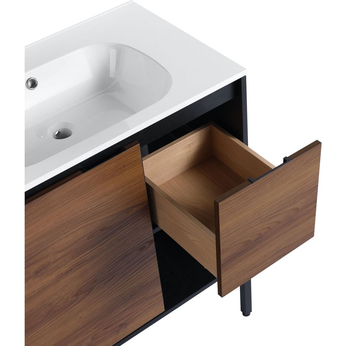 30 inch Freestanding Bathroom Vanity With Gel Sink, Soft Closing Door and 2/3 Soft Closing Drawers