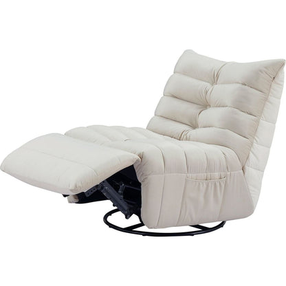 Lazy Chair, Rotatable Modern Lounge with a Side Pocket, Leisure Upholstered Sofa Chair, Reading Chair for Small Space