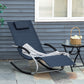 Zero Gravity Rocking Chair Outdoor Chaise Lounge Chair Recliner Rocker with Detachable Pillow and Durable Weather-Fighting Fabric for Patio, Deck, Pool, Navy Blue