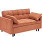 Folding sofa bed, adjustable back, access sofa, recliner, single bed, orange