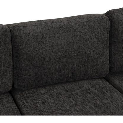 108.6" U-shaped Sectional Sofa Pull out Sofa Bed with Two USB Ports, Two Power Sockets, Three Back Pillows and a Storage Chaise for Living Room, Black