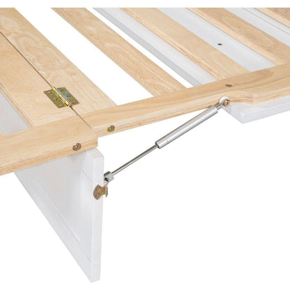 Full Size Murphy Bed with Large Drawers,White