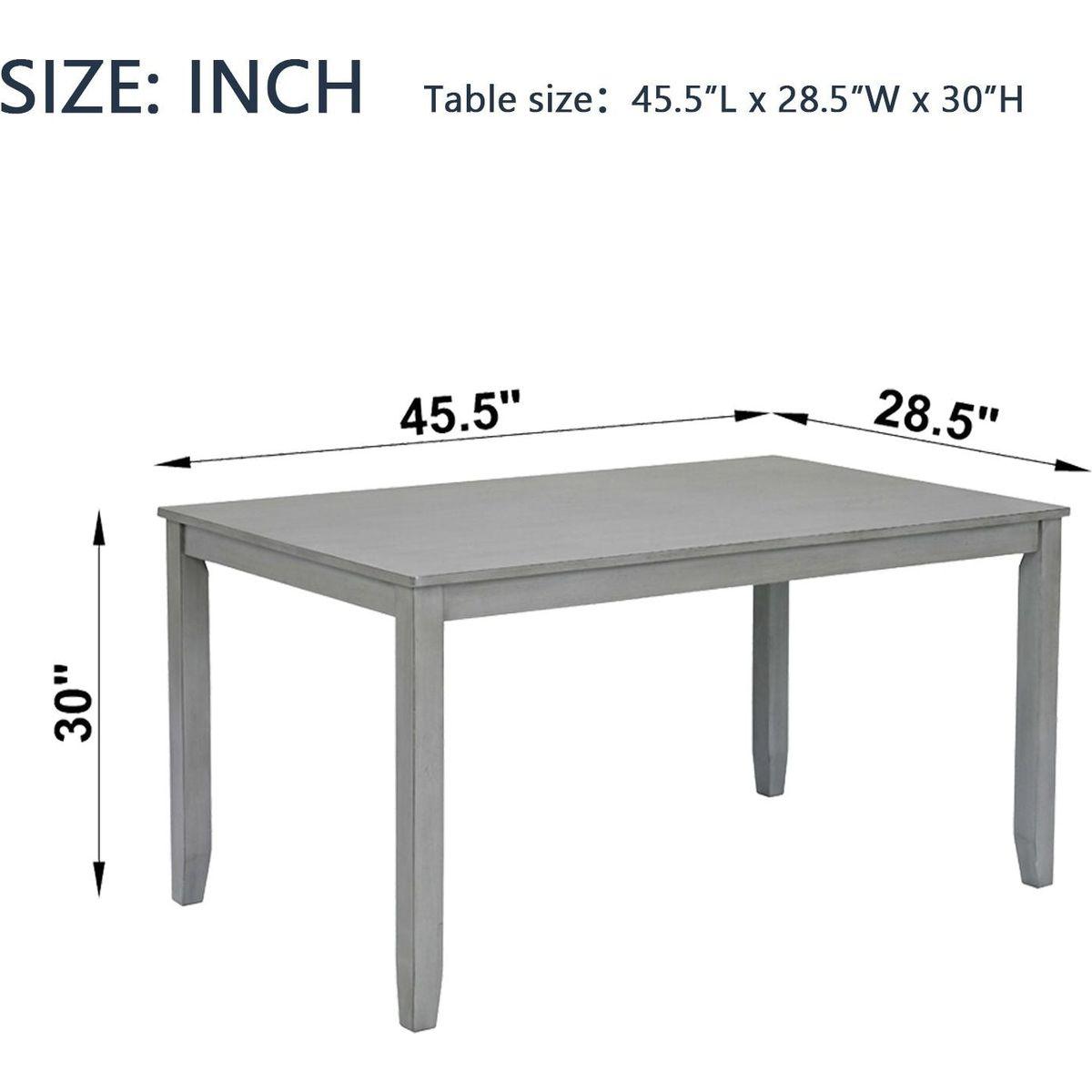 Wooden Dining Rectangular Table, Kitchen Table for Small Space, 4 Person Dining Table, Gray ONLY THE TABLE